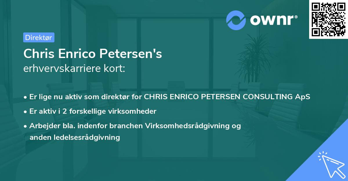 Chris Enrico Petersen's erhvervskarriere kort