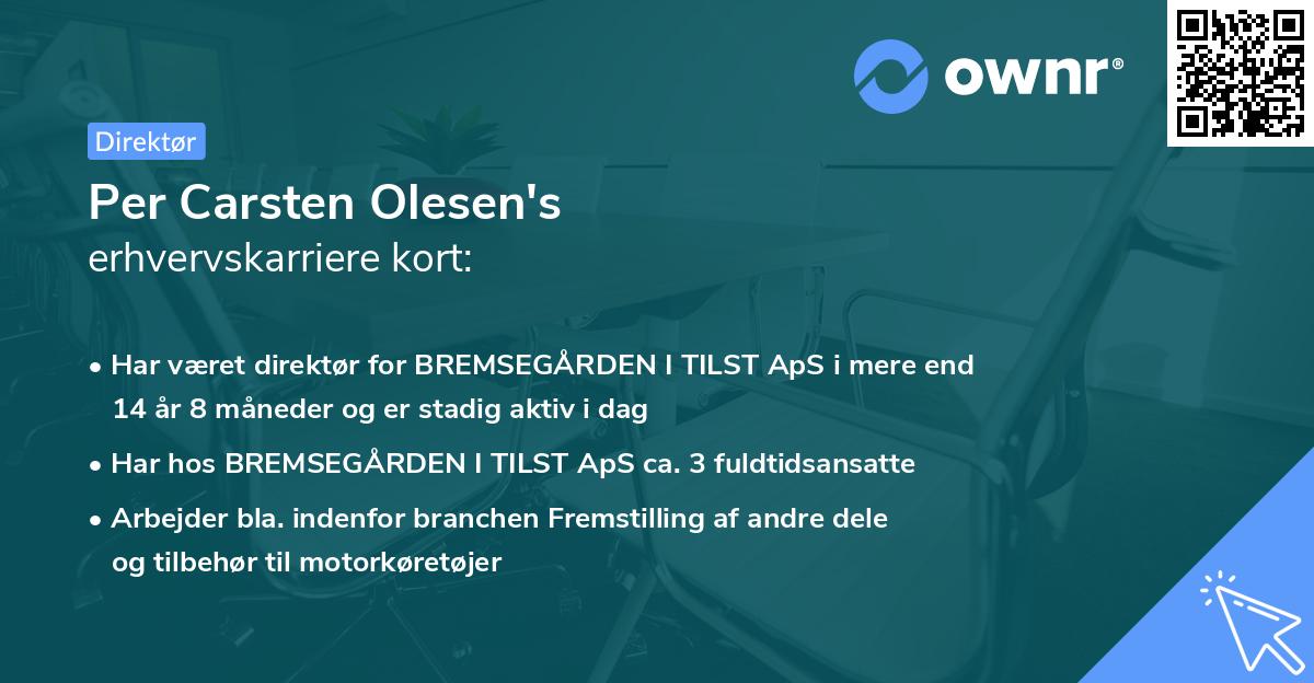 Per Carsten Olesen's erhvervskarriere kort