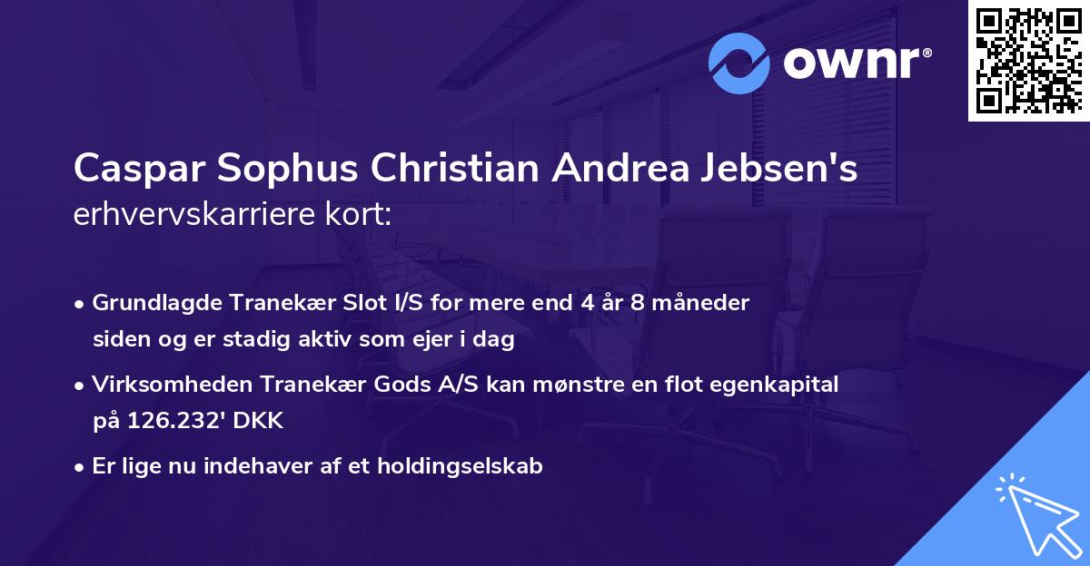 Caspar Sophus Christian Andrea Jebsen's erhvervskarriere kort