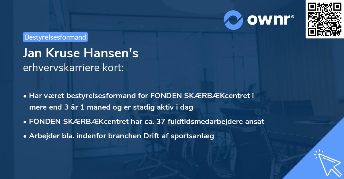 Jan Kruse Hansen's erhvervskarriere kort