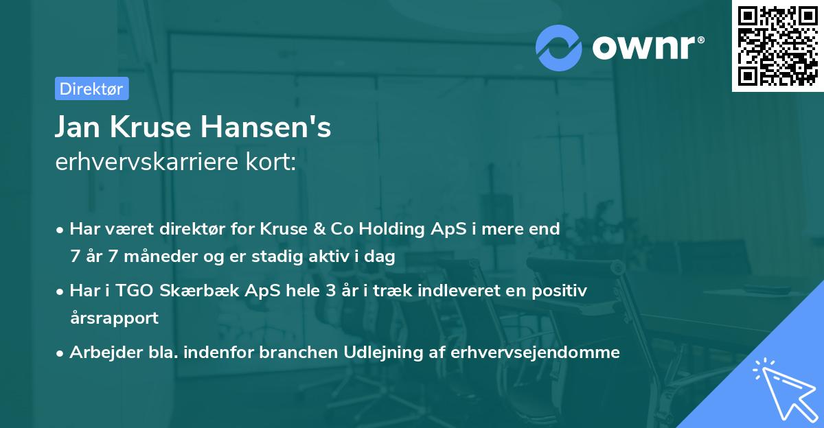 Jan Kruse Hansen's erhvervskarriere kort
