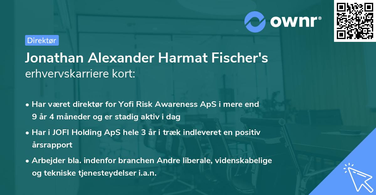 Jonathan Alexander Harmat Fischer's erhvervskarriere kort