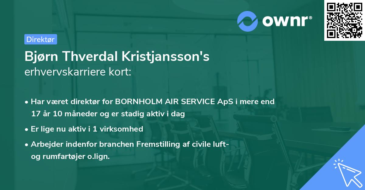 Bjørn Thverdal Kristjansson's erhvervskarriere kort