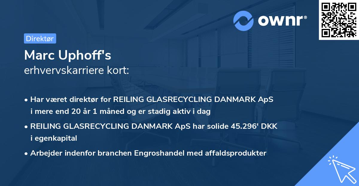 Marc Uphoff's erhvervskarriere kort