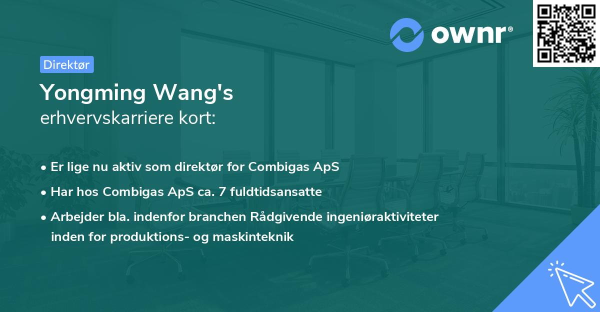 Yongming Wang's erhvervskarriere kort