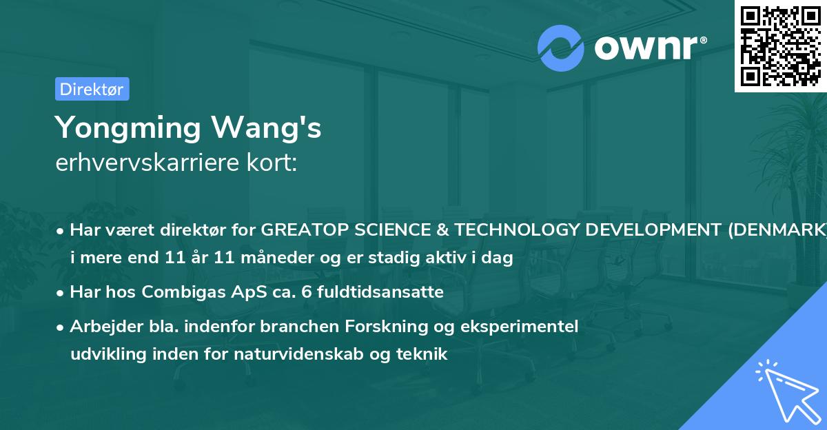 Yongming Wang's erhvervskarriere kort