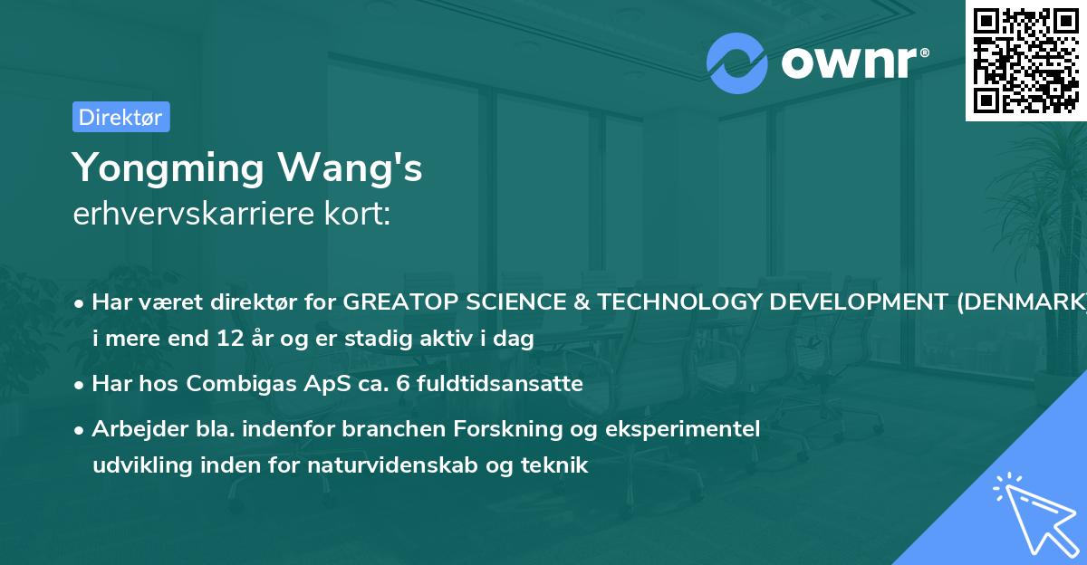Yongming Wang's erhvervskarriere kort