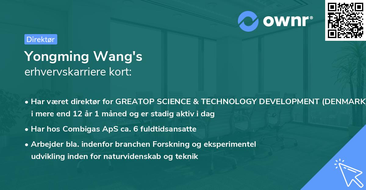 Yongming Wang's erhvervskarriere kort