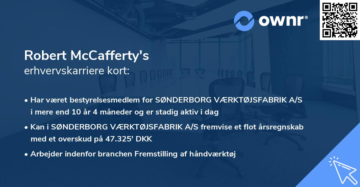 Robert McCafferty's erhvervskarriere kort