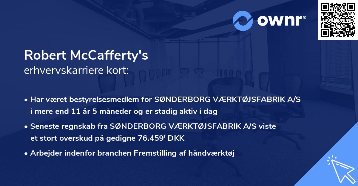 Robert McCafferty's erhvervskarriere kort
