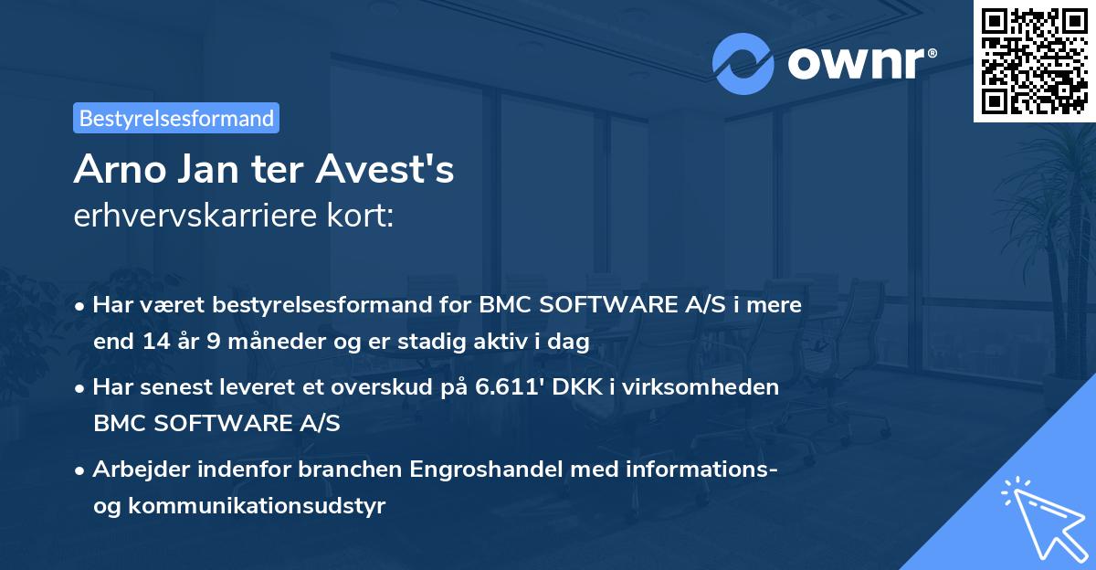 Arno Jan ter Avest's erhvervskarriere kort