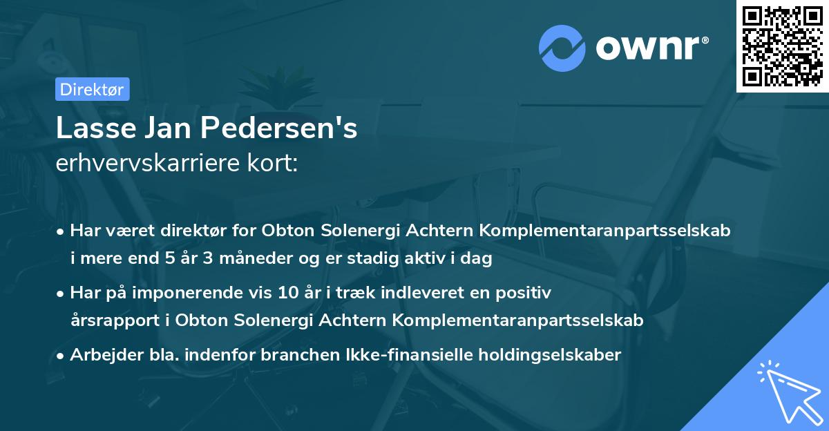 Lasse Jan Pedersen's erhvervskarriere kort