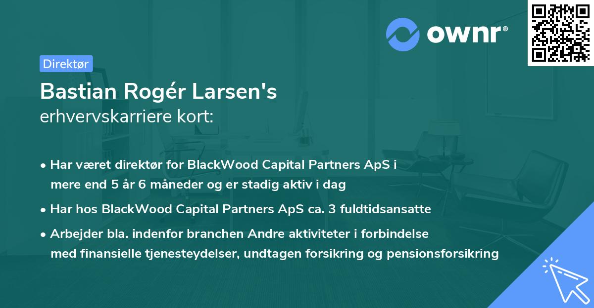 Bastian Rogér Larsen's erhvervskarriere kort