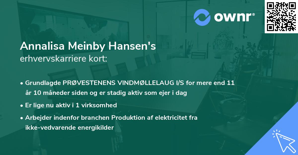 Annalisa Meinby Hansen's erhvervskarriere kort