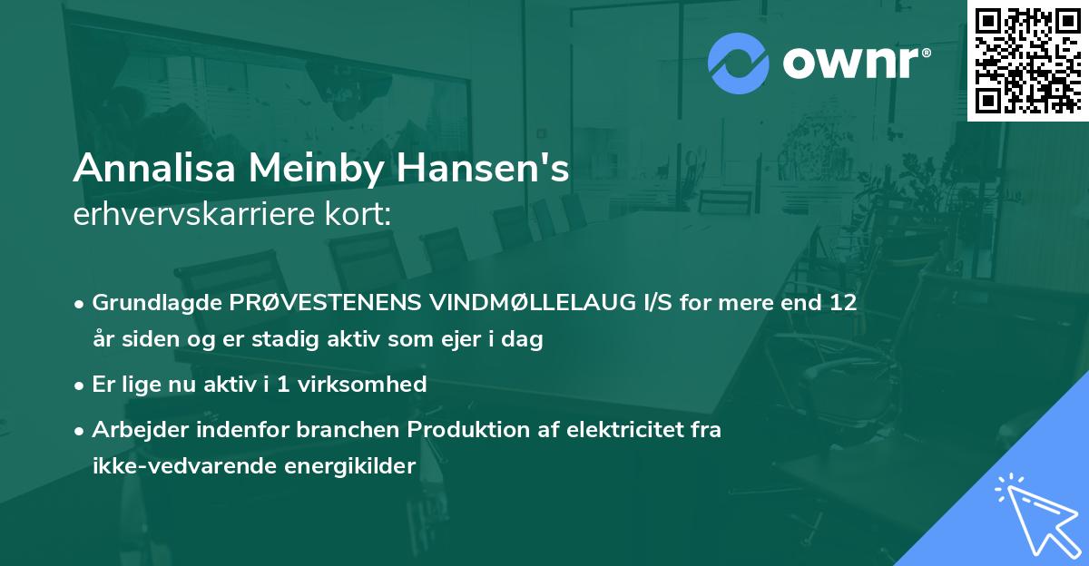 Annalisa Meinby Hansen's erhvervskarriere kort