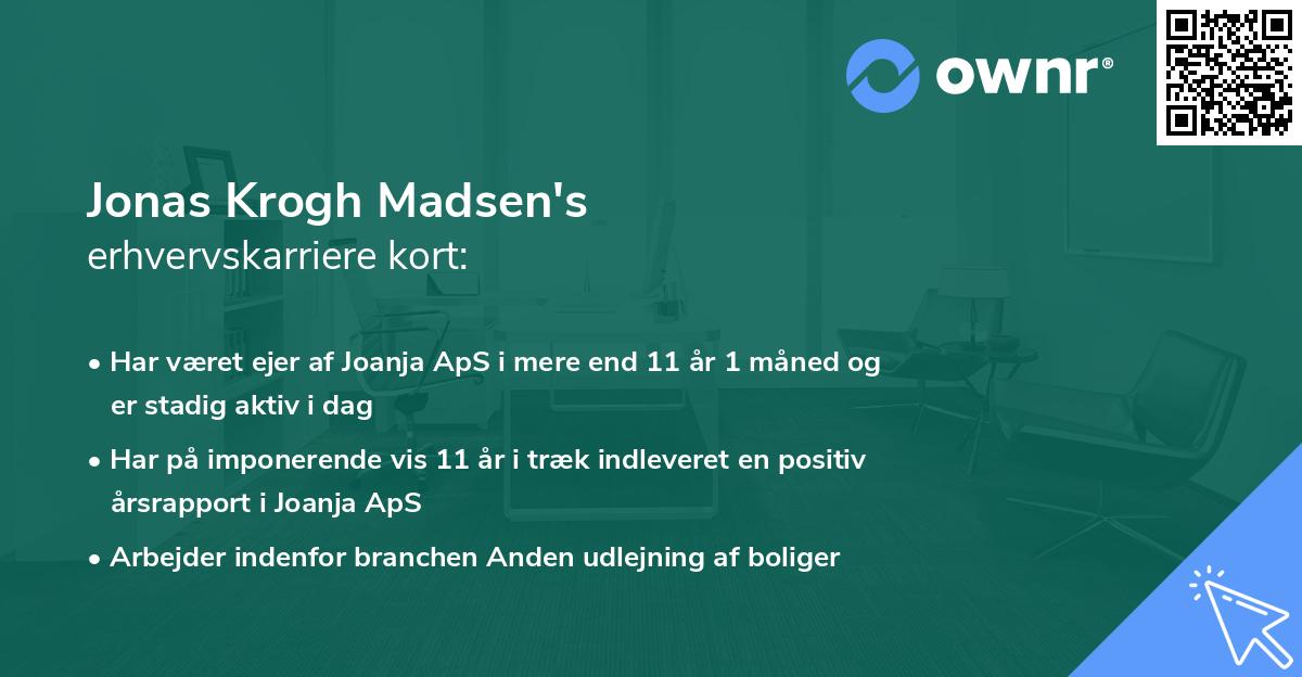 Jonas Krogh Madsen's erhvervskarriere kort