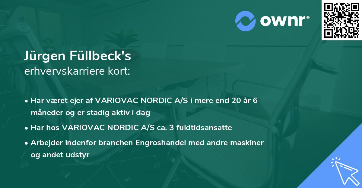 Jürgen Füllbeck's erhvervskarriere kort