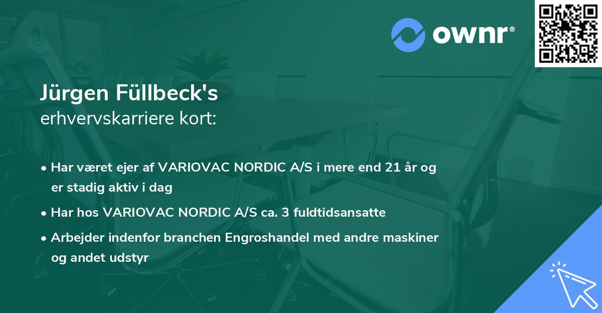 Jürgen Füllbeck's erhvervskarriere kort
