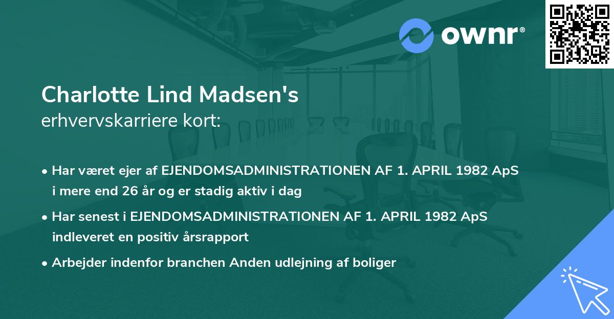 Charlotte Lind Madsen's erhvervskarriere kort