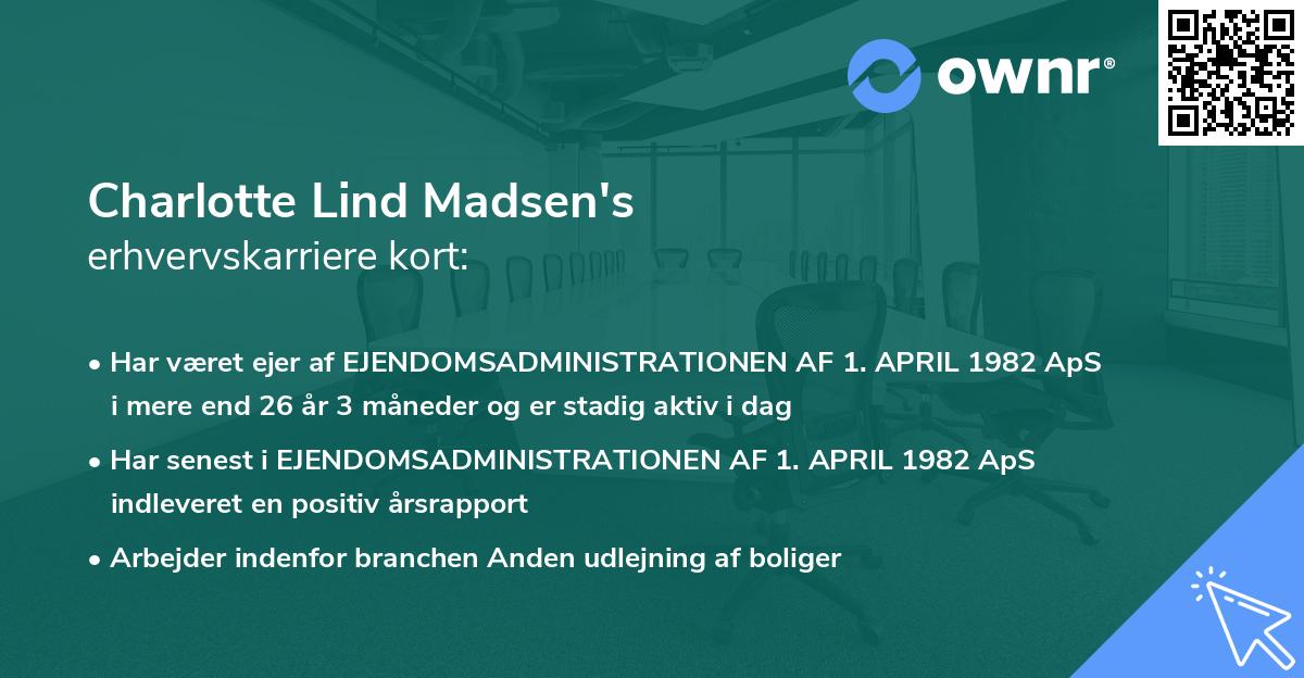 Charlotte Lind Madsen's erhvervskarriere kort