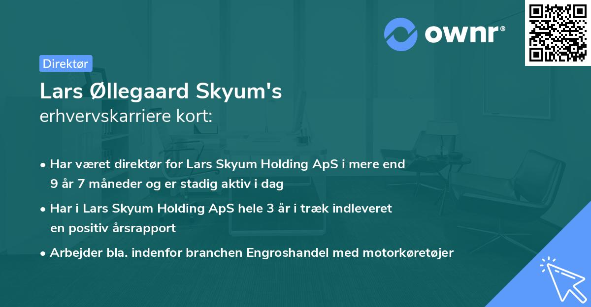 Lars Øllegaard Skyum's erhvervskarriere kort