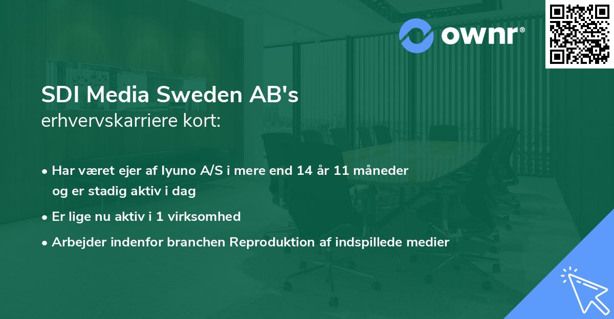 SDI Media Sweden AB's erhvervskarriere kort
