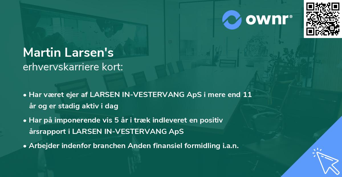 Martin Larsen's erhvervskarriere kort