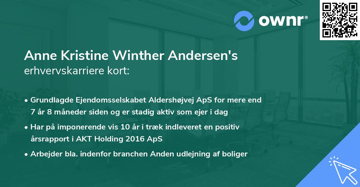 Anne Kristine Winther Andersen's erhvervskarriere kort