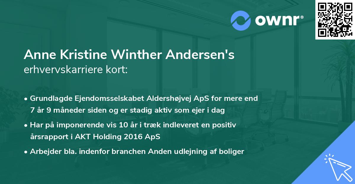 Anne Kristine Winther Andersen's erhvervskarriere kort