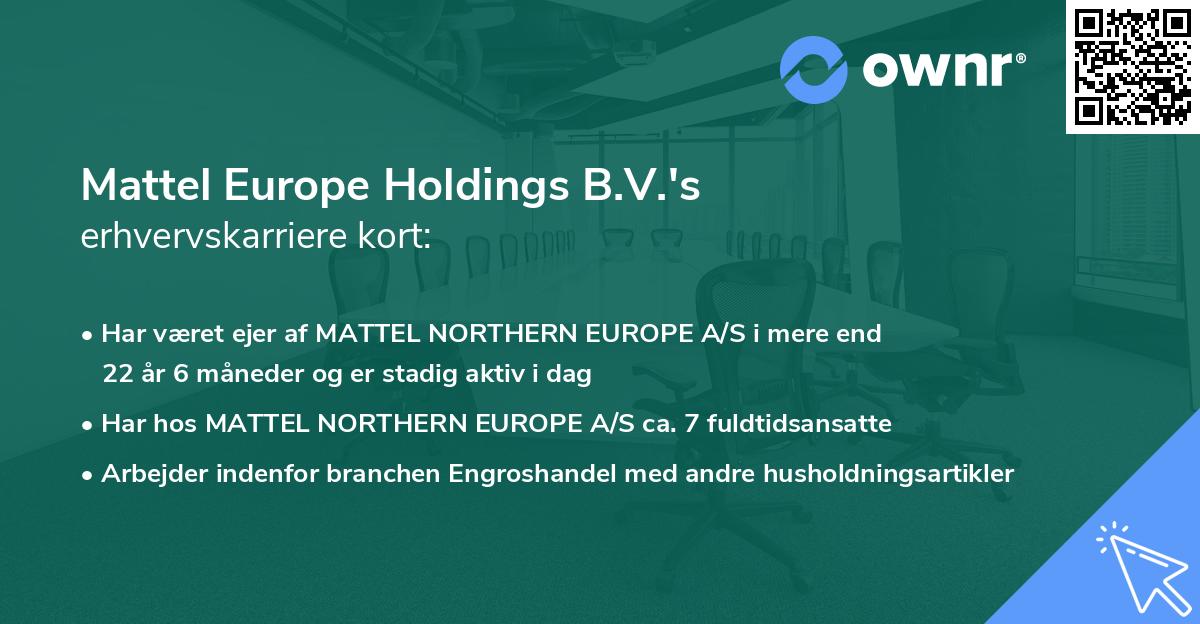 Mattel Europe Holdings B.V.'s erhvervskarriere kort