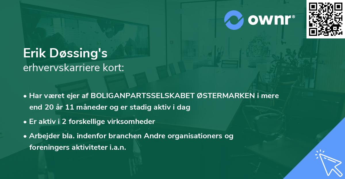 Erik Døssing's erhvervskarriere kort