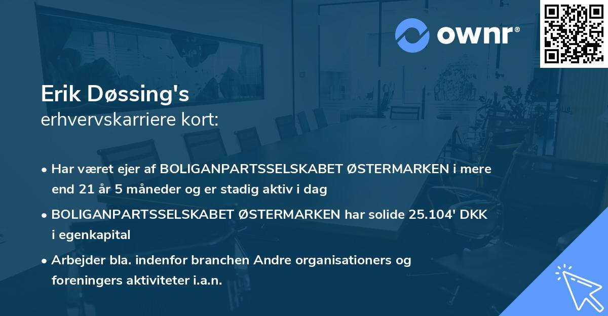 Erik Døssing's erhvervskarriere kort