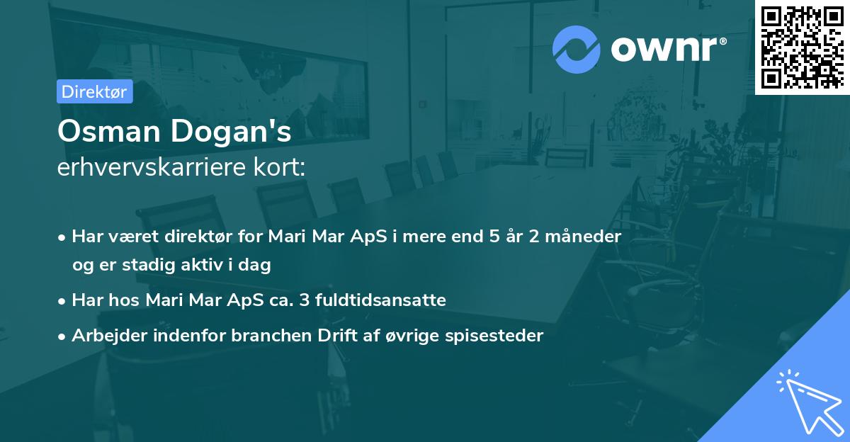 Osman Dogan's erhvervskarriere kort