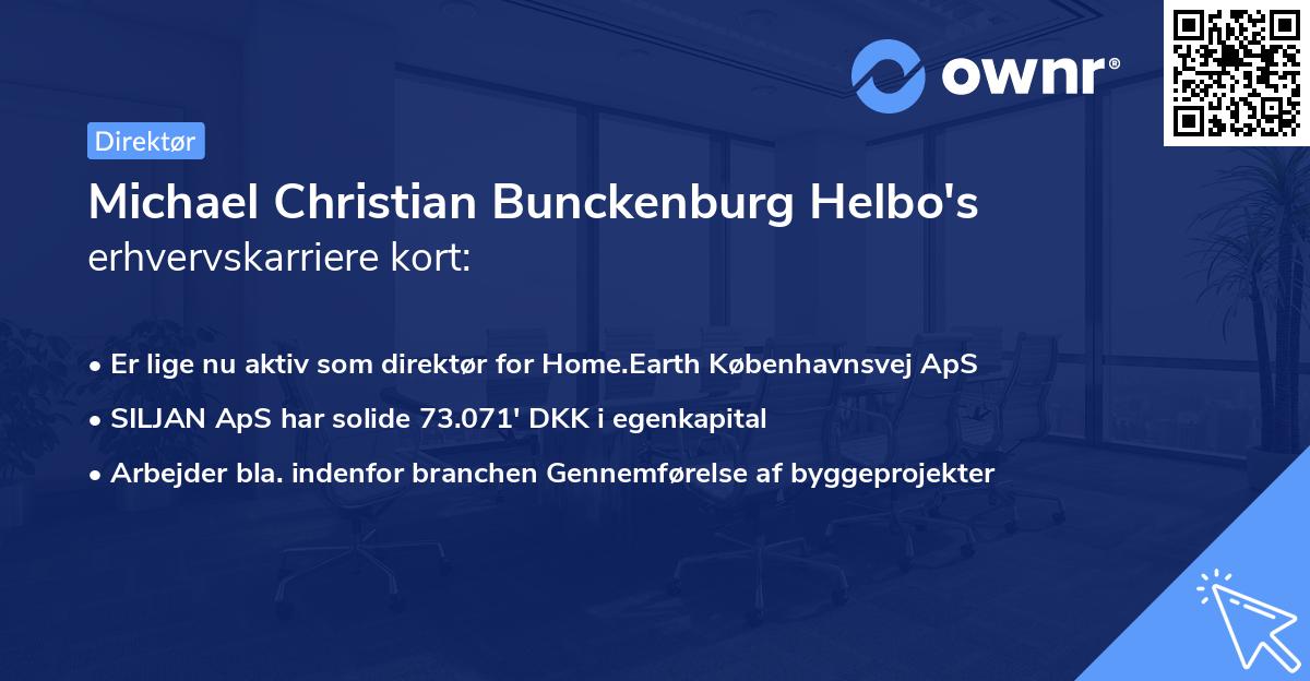 Michael Christian Bunckenburg Helbo's erhvervskarriere kort