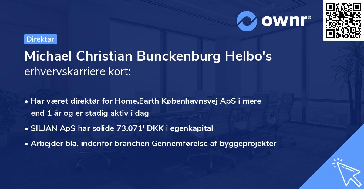 Michael Christian Bunckenburg Helbo's erhvervskarriere kort