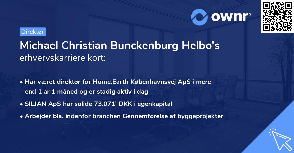 Michael Christian Bunckenburg Helbo's erhvervskarriere kort