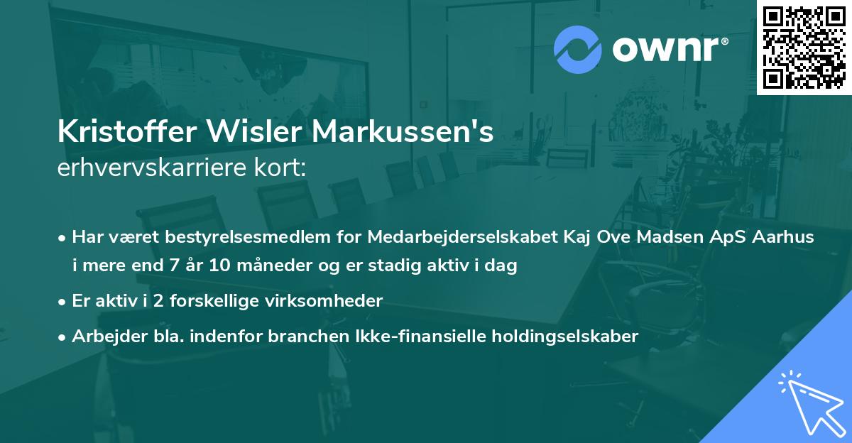 Kristoffer Wisler Markussen's erhvervskarriere kort