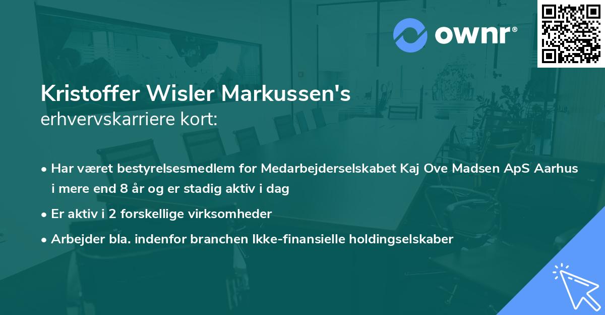 Kristoffer Wisler Markussen's erhvervskarriere kort