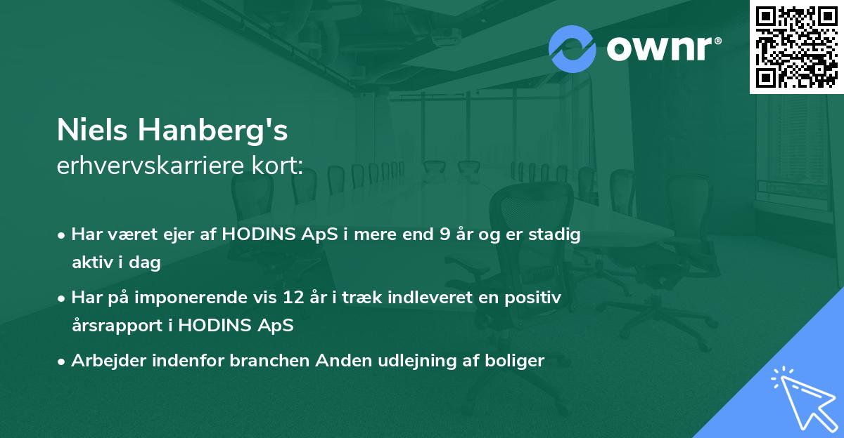 Niels Hanberg's erhvervskarriere kort