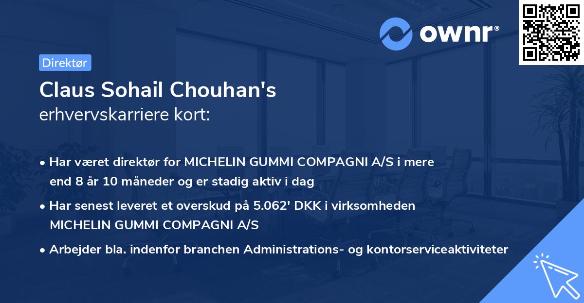 Claus Sohail Chouhan's erhvervskarriere kort