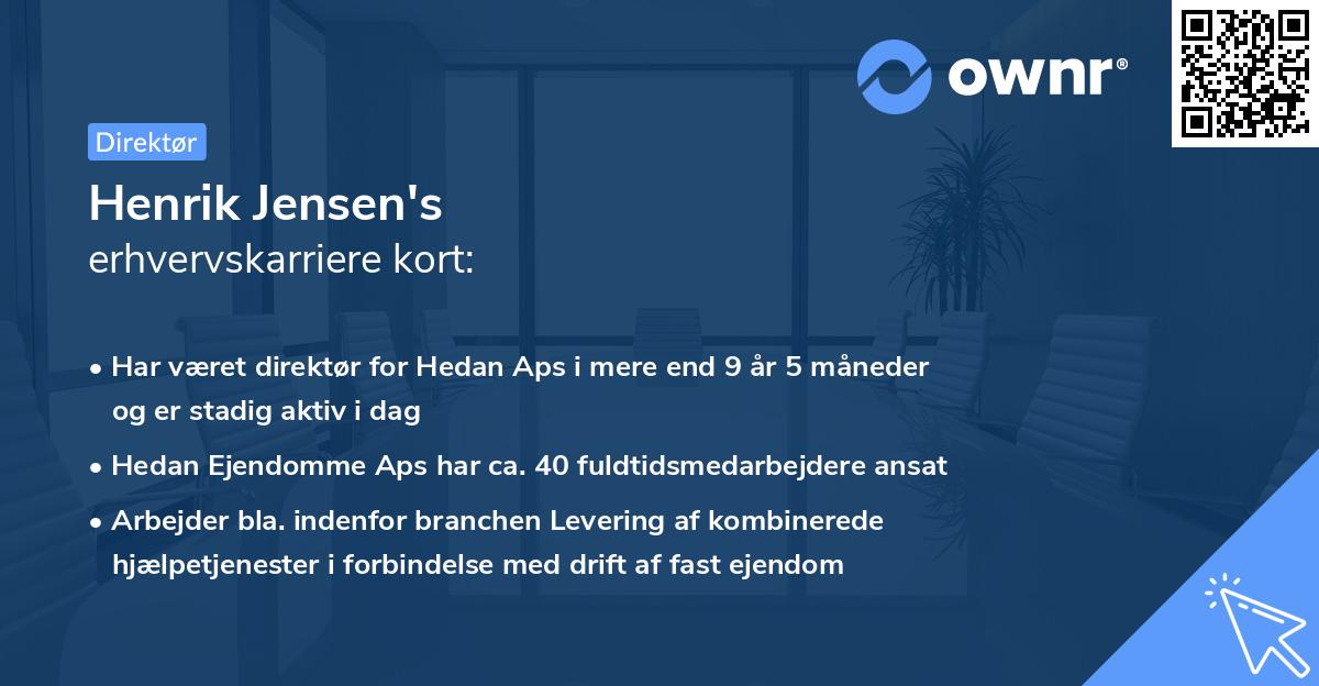 Henrik Jensen's erhvervskarriere kort