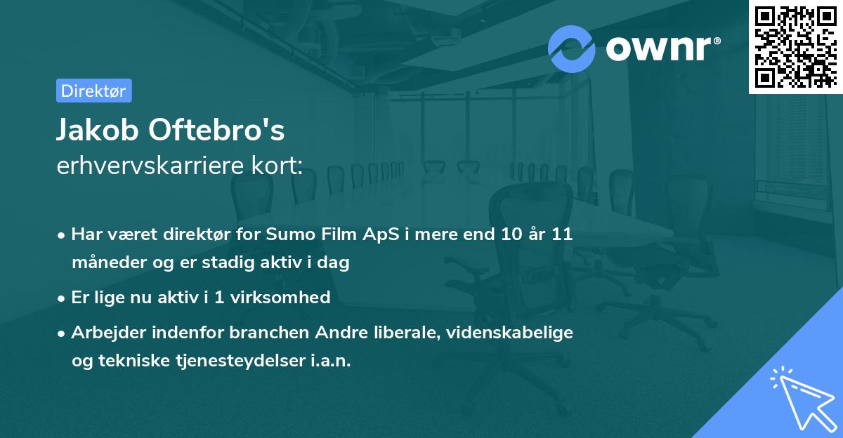Jakob Oftebro's erhvervskarriere kort