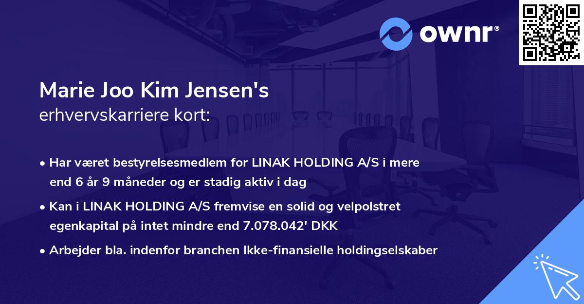 Marie Joo Kim Jensen's erhvervskarriere kort