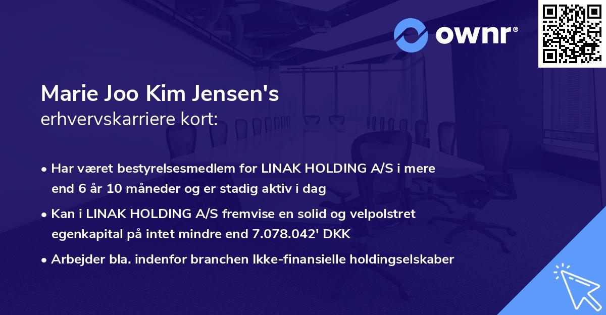 Marie Joo Kim Jensen's erhvervskarriere kort