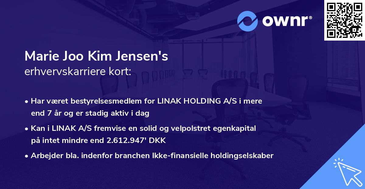 Marie Joo Kim Jensen's erhvervskarriere kort