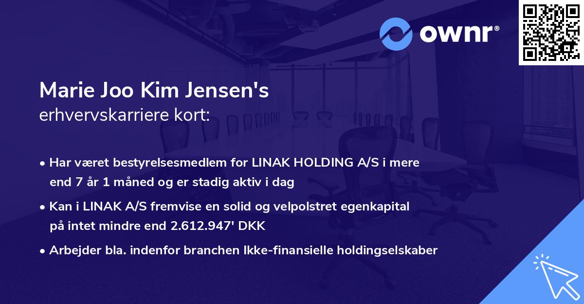 Marie Joo Kim Jensen's erhvervskarriere kort