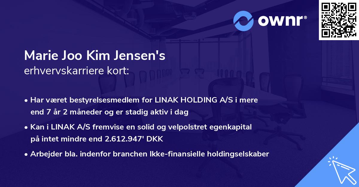 Marie Joo Kim Jensen's erhvervskarriere kort