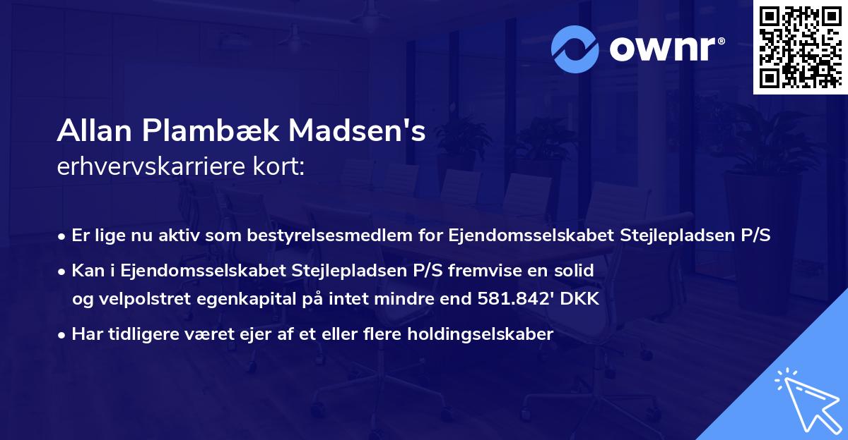 Allan Plambæk Madsen's erhvervskarriere kort