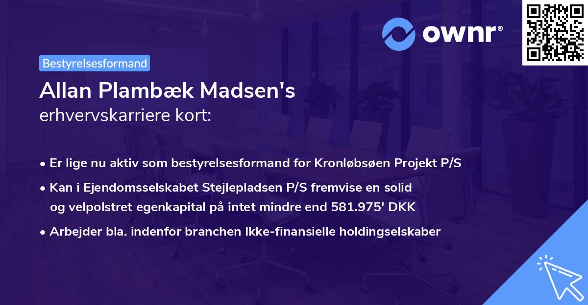 Allan Plambæk Madsen's erhvervskarriere kort