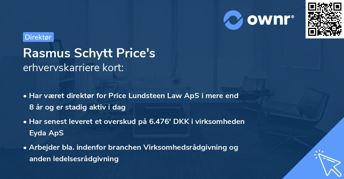 Rasmus Schytt Price's erhvervskarriere kort